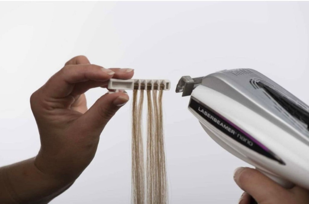 Laserbeamer Nano hair extension application