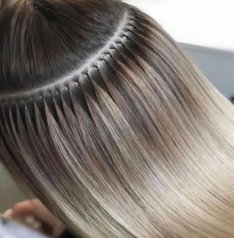 Neat extension row with bead attachments and blended color